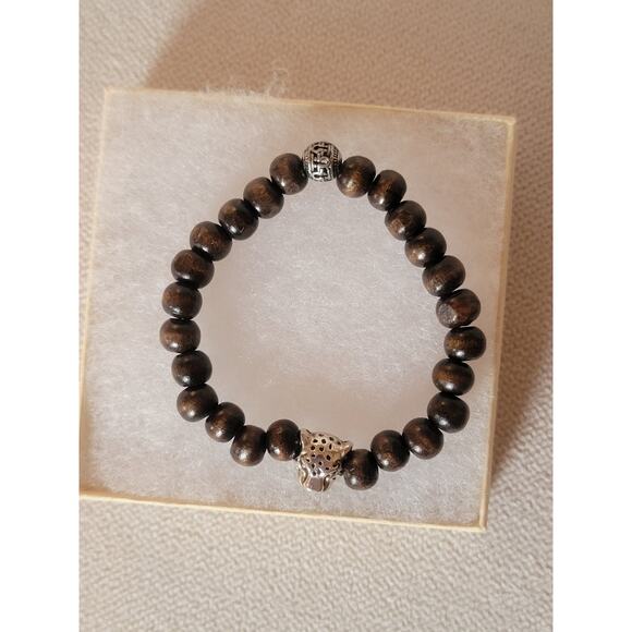 Silver-Tone Leopard Head & Accent Bead - Picture 2 of 4